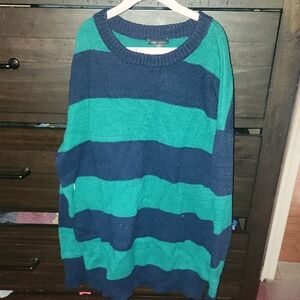 Wild Fable Green and Blue Striped Sweater